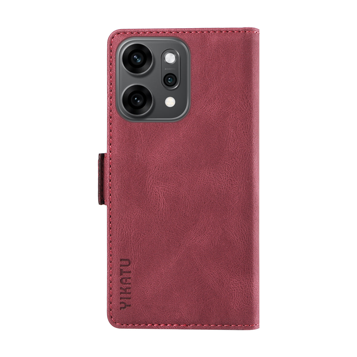For Oppo Reno14 Pro 5G (China) / Oppo Reno14 Pro 5G (Global) Leather Case YIKATU YK-005 Skin-touch Feeling Wallet Phone Cover - Wine Red