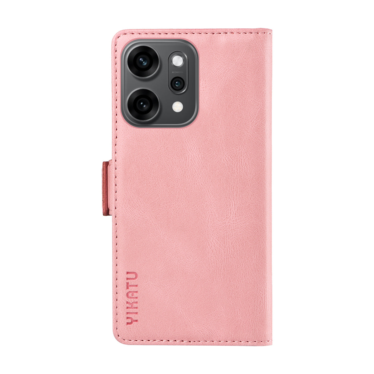 For Oppo Reno14 Pro 5G (China) / Oppo Reno14 Pro 5G (Global) Leather Case YIKATU YK-005 Skin-touch Feeling Wallet Phone Cover - Pink