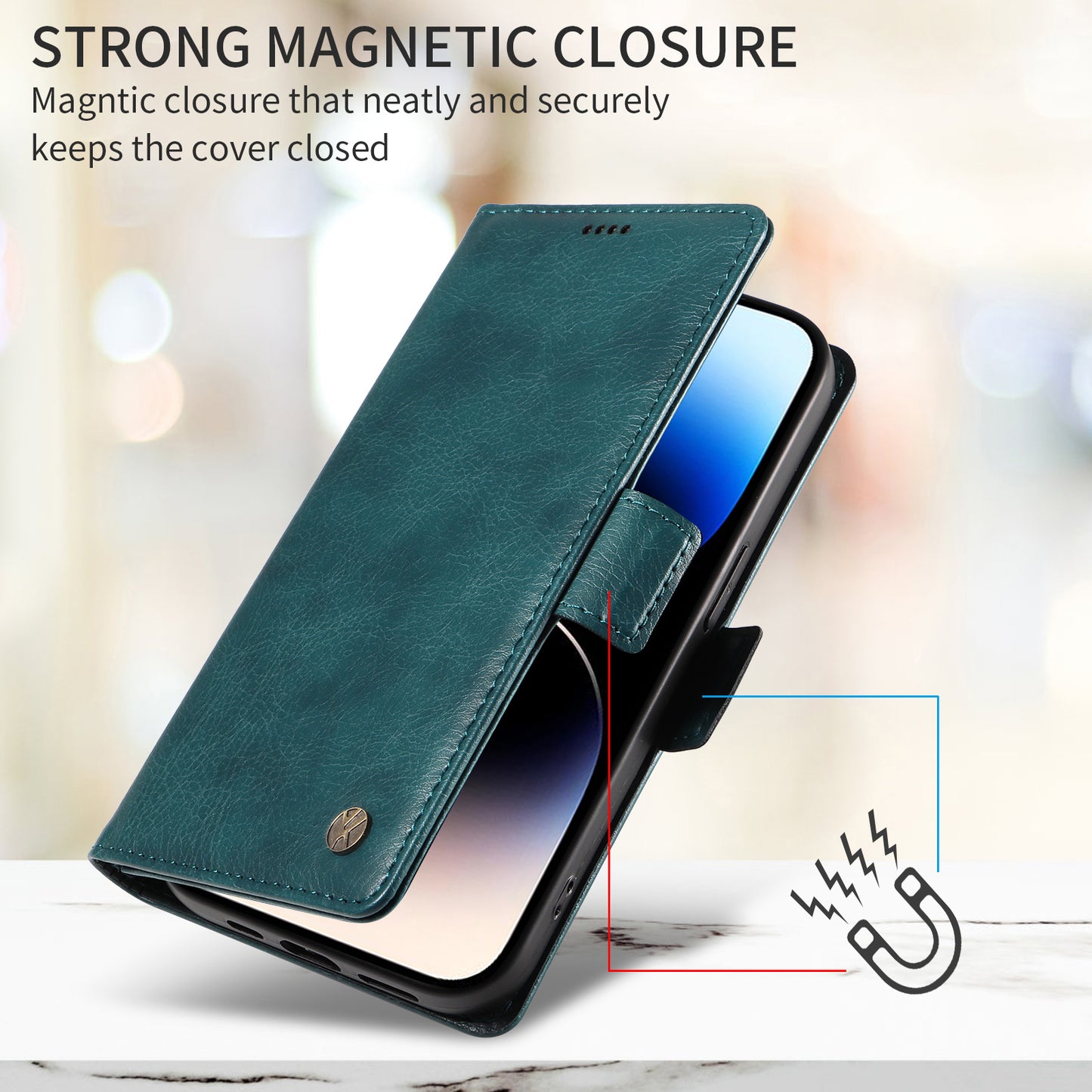 For Oppo Reno14 Pro 5G (China) / Oppo Reno14 Pro 5G (Global) Case YIKATU YK-007 Litchi Texture PU Leather Wallet Phone Cover - Blue