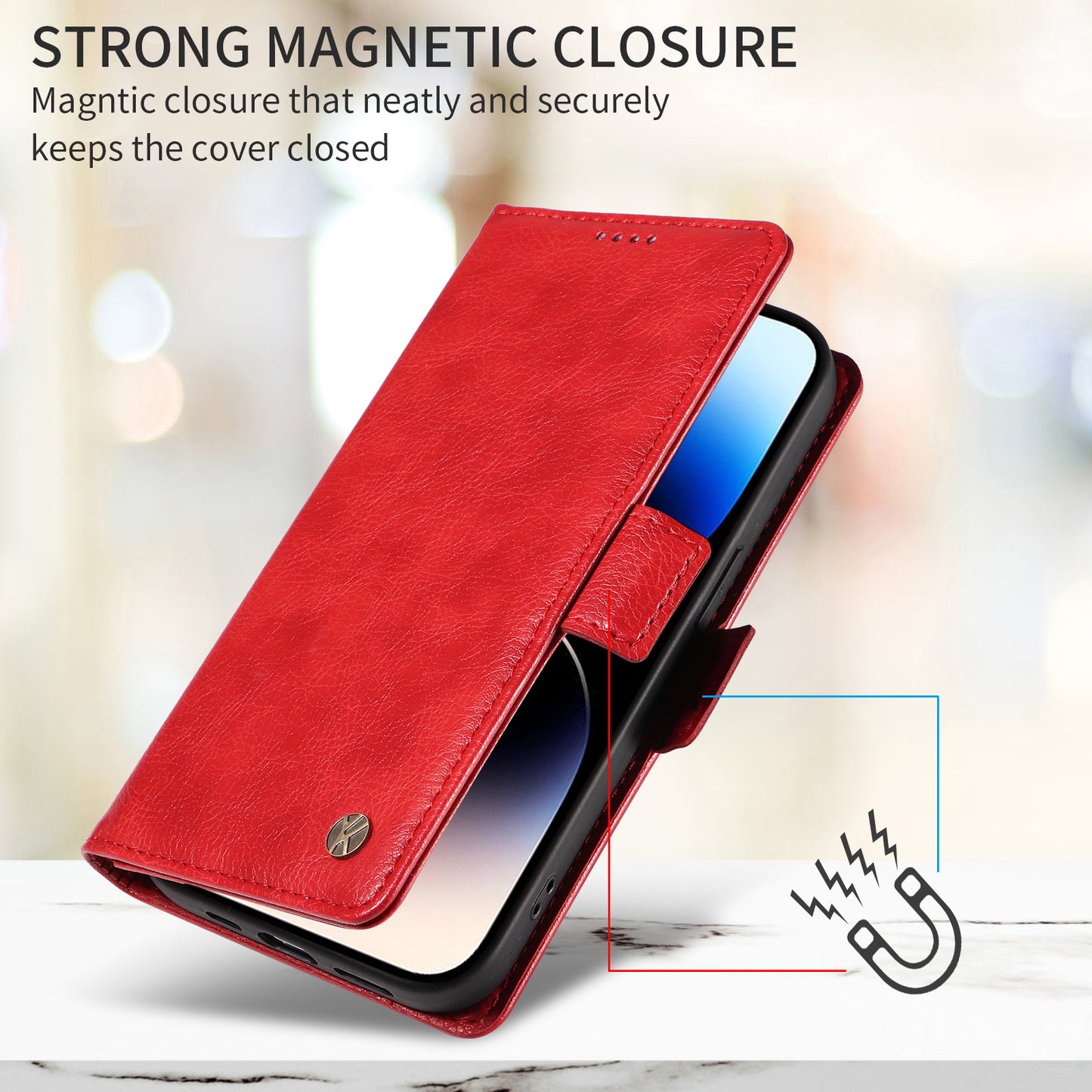 For Oppo Reno14 Pro 5G (China) / Oppo Reno14 Pro 5G (Global) Case YIKATU YK-007 Litchi Texture PU Leather Wallet Phone Cover - Red