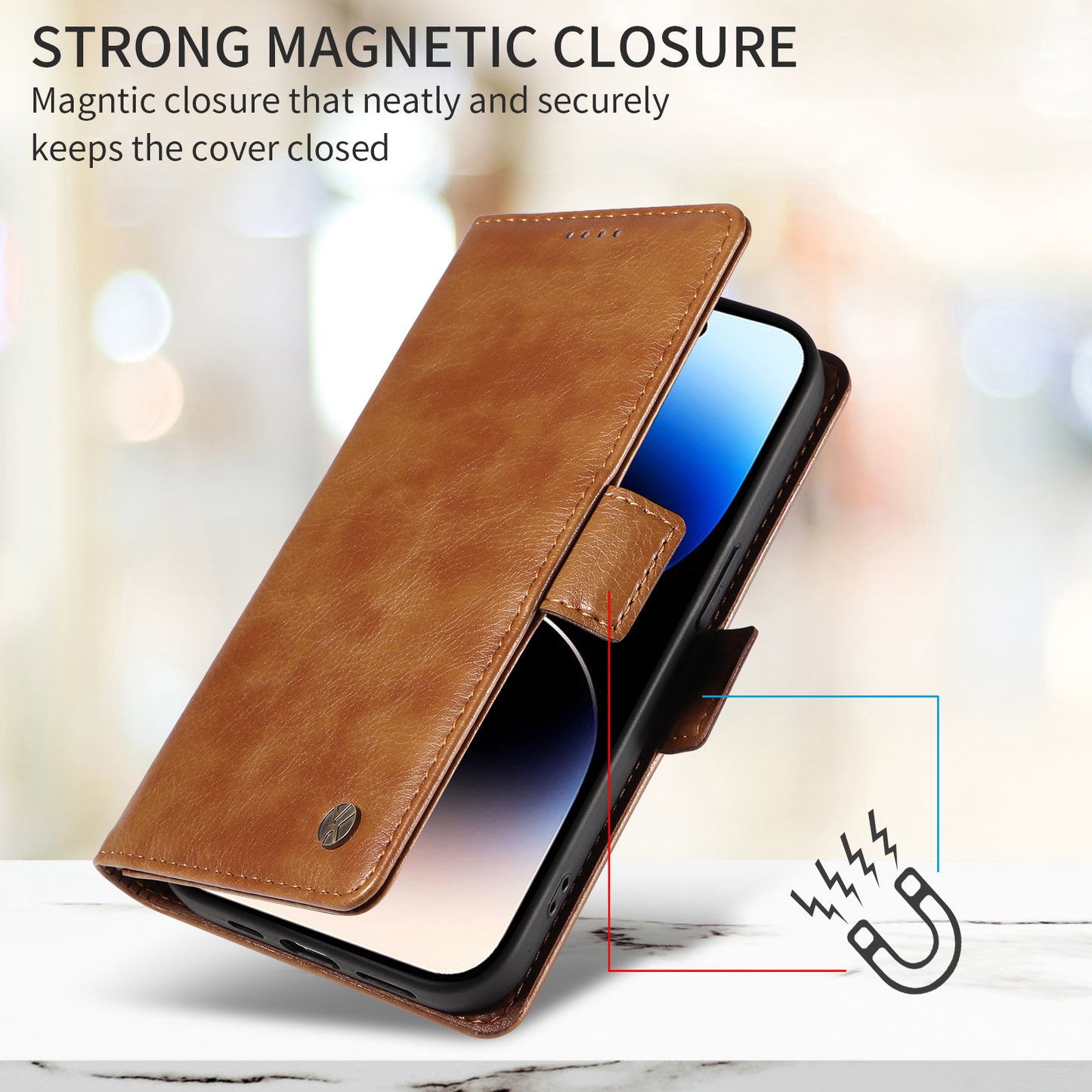 For Oppo Reno14 Pro 5G (China) / Oppo Reno14 Pro 5G (Global) Case YIKATU YK-007 Litchi Texture PU Leather Wallet Phone Cover - Brown