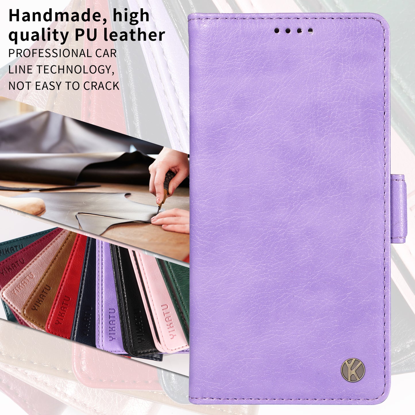 For Oppo Reno14 Pro 5G (China) / Oppo Reno14 Pro 5G (Global) Case YIKATU YK-007 Litchi Texture PU Leather Wallet Phone Cover - Purple