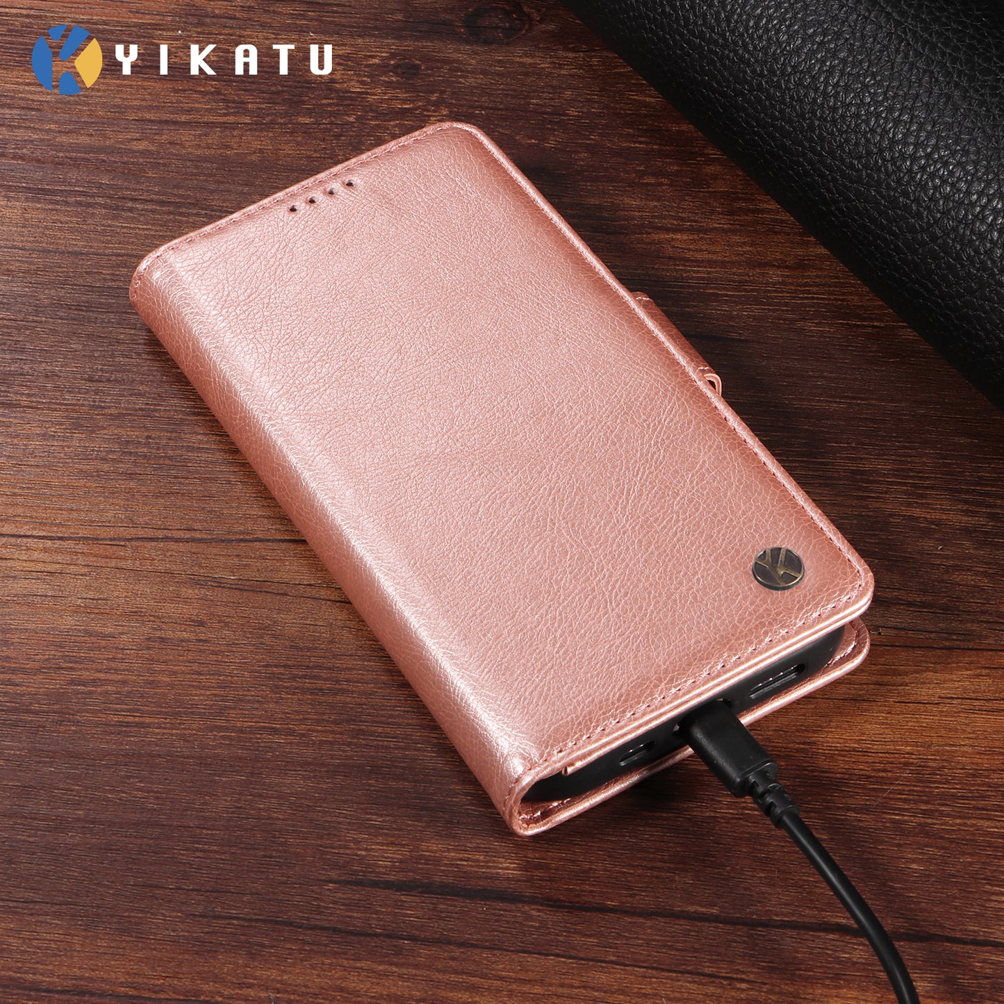 For Oppo Reno14 Pro 5G (China) / Oppo Reno14 Pro 5G (Global) Case YIKATU YK-007 Litchi Texture PU Leather Wallet Phone Cover - Rose Gold
