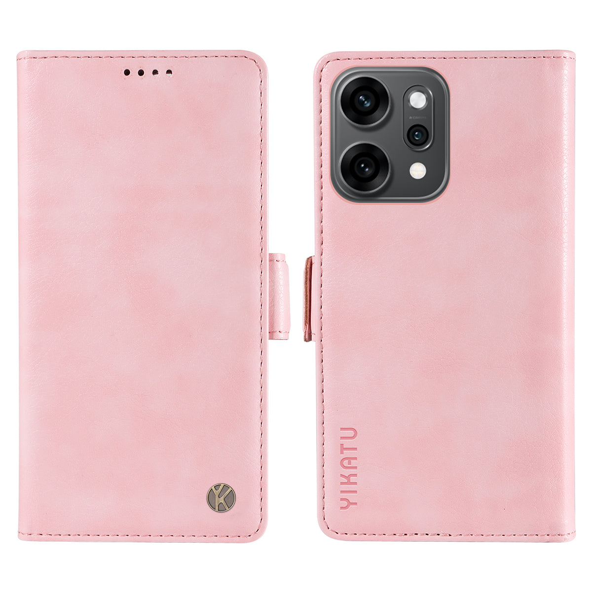 For Oppo Reno14 Pro 5G (China) / Oppo Reno14 Pro 5G (Global) Case YIKATU YK-007 Litchi Texture PU Leather Wallet Phone Cover - Pink