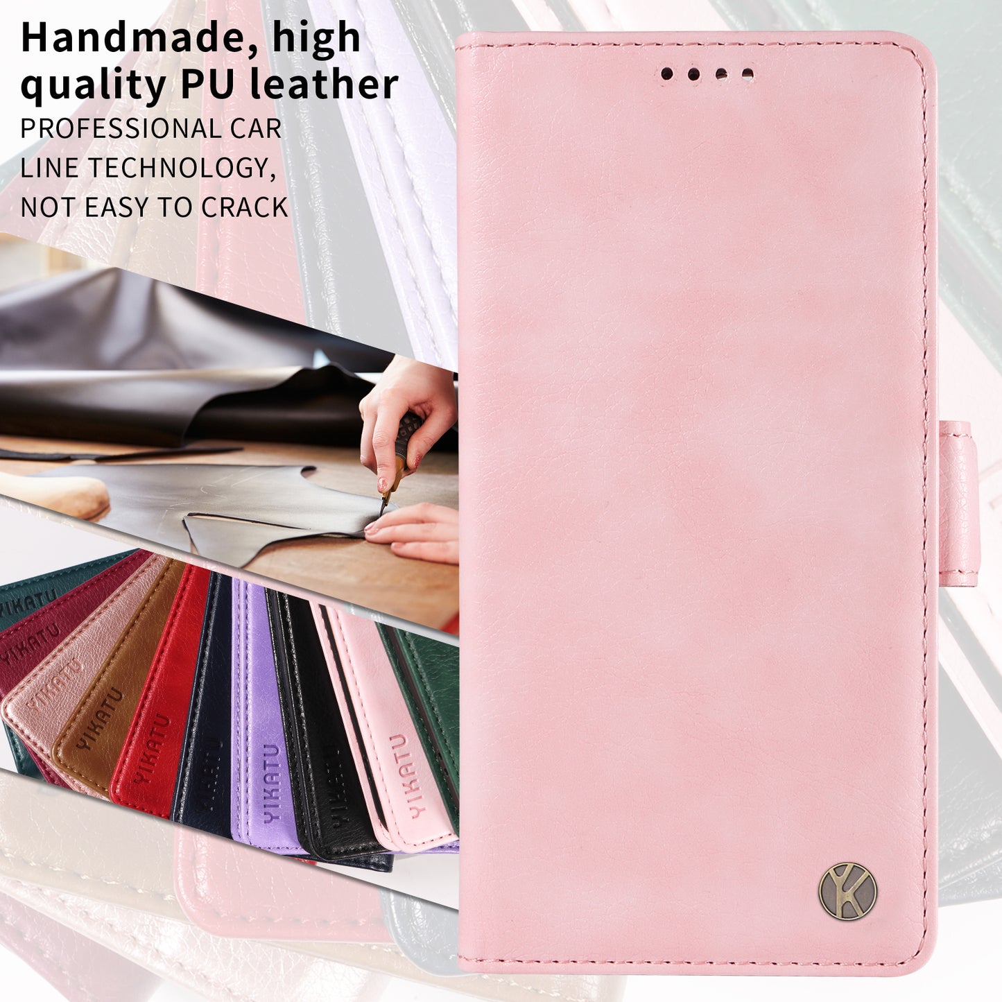 For Oppo Reno14 Pro 5G (China) / Oppo Reno14 Pro 5G (Global) Case YIKATU YK-007 Litchi Texture PU Leather Wallet Phone Cover - Pink
