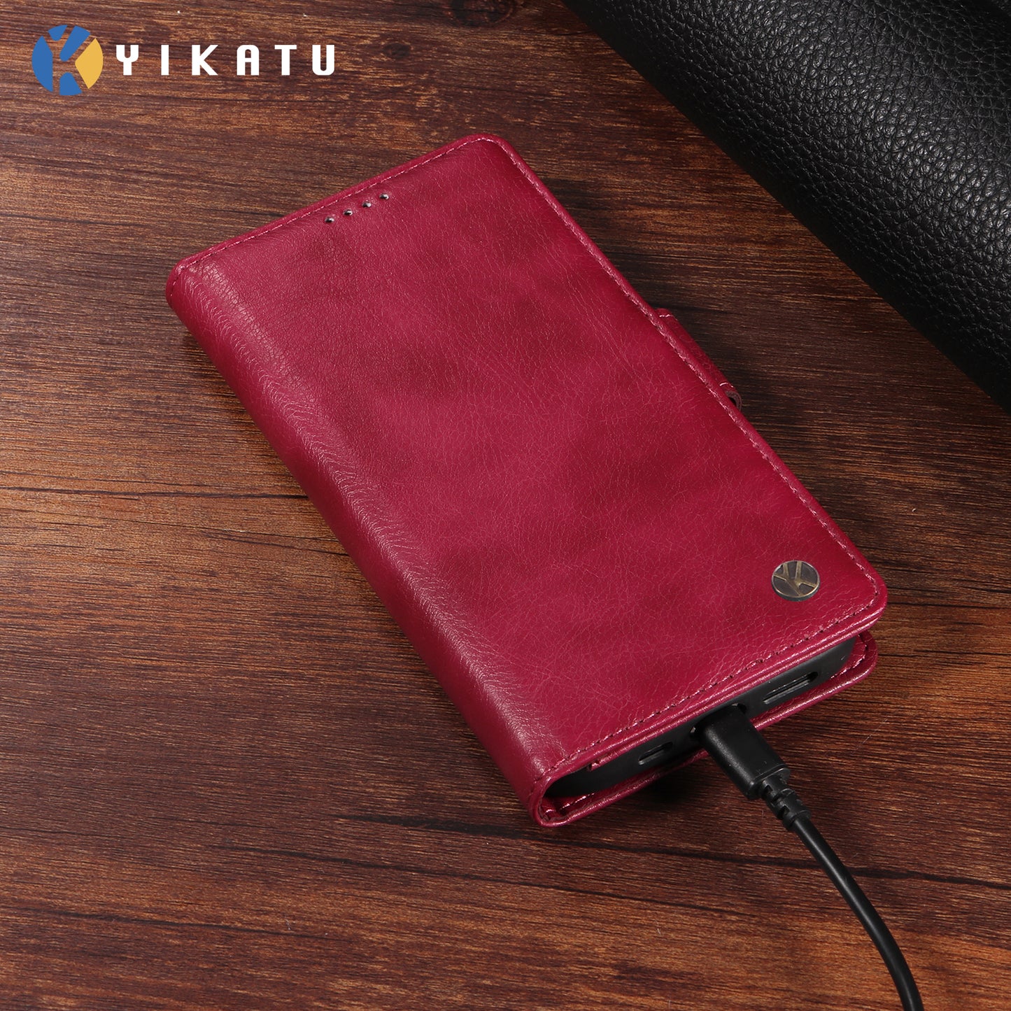 For Oppo Reno14 Pro 5G (China) / Oppo Reno14 Pro 5G (Global) Case YIKATU YK-007 Litchi Texture PU Leather Wallet Phone Cover - Wine Red