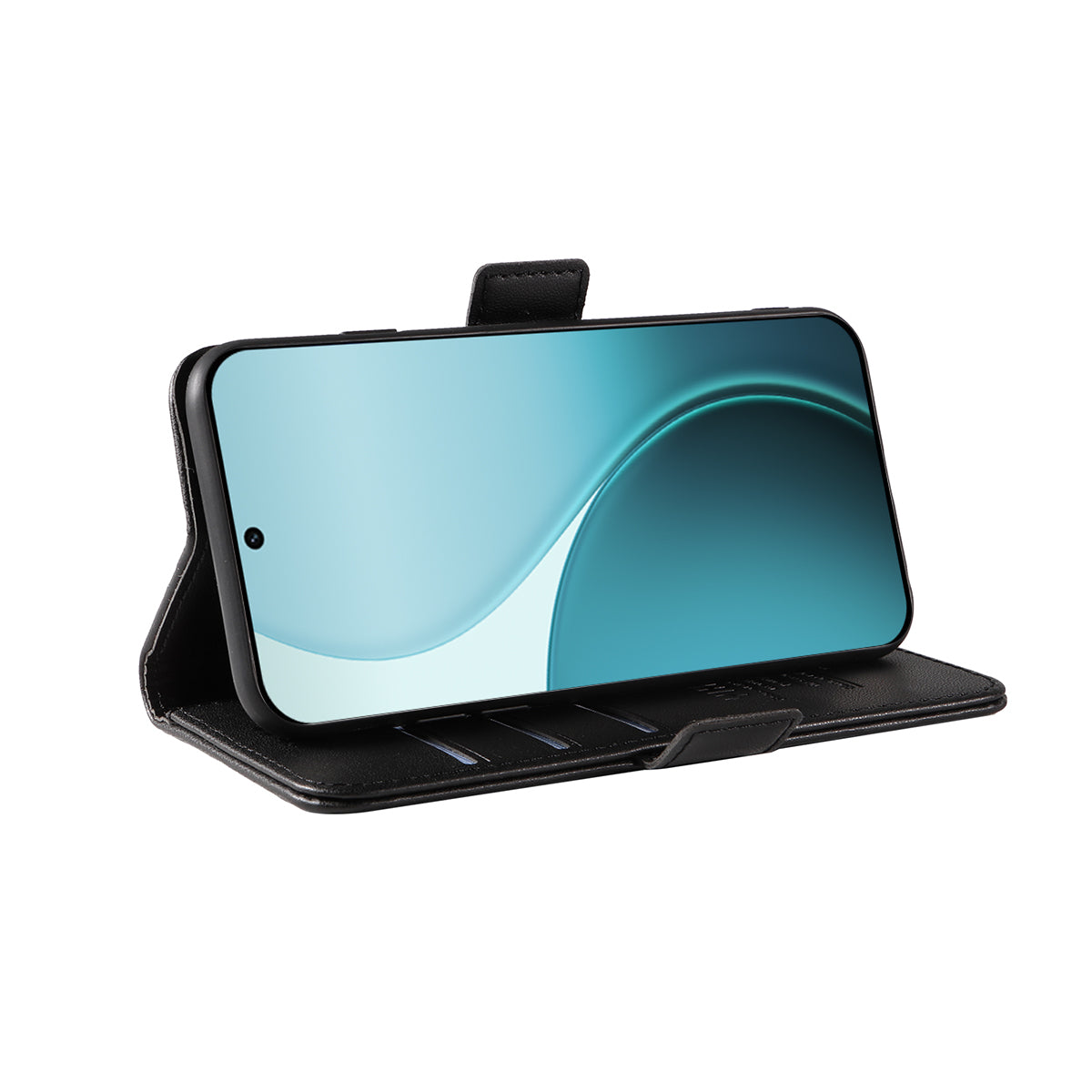 For Oppo Reno14 Pro 5G (China) / Oppo Reno14 Pro 5G (Global) Wallet Phone Case YIKATU YK-003 Leather Stand Cover - Black