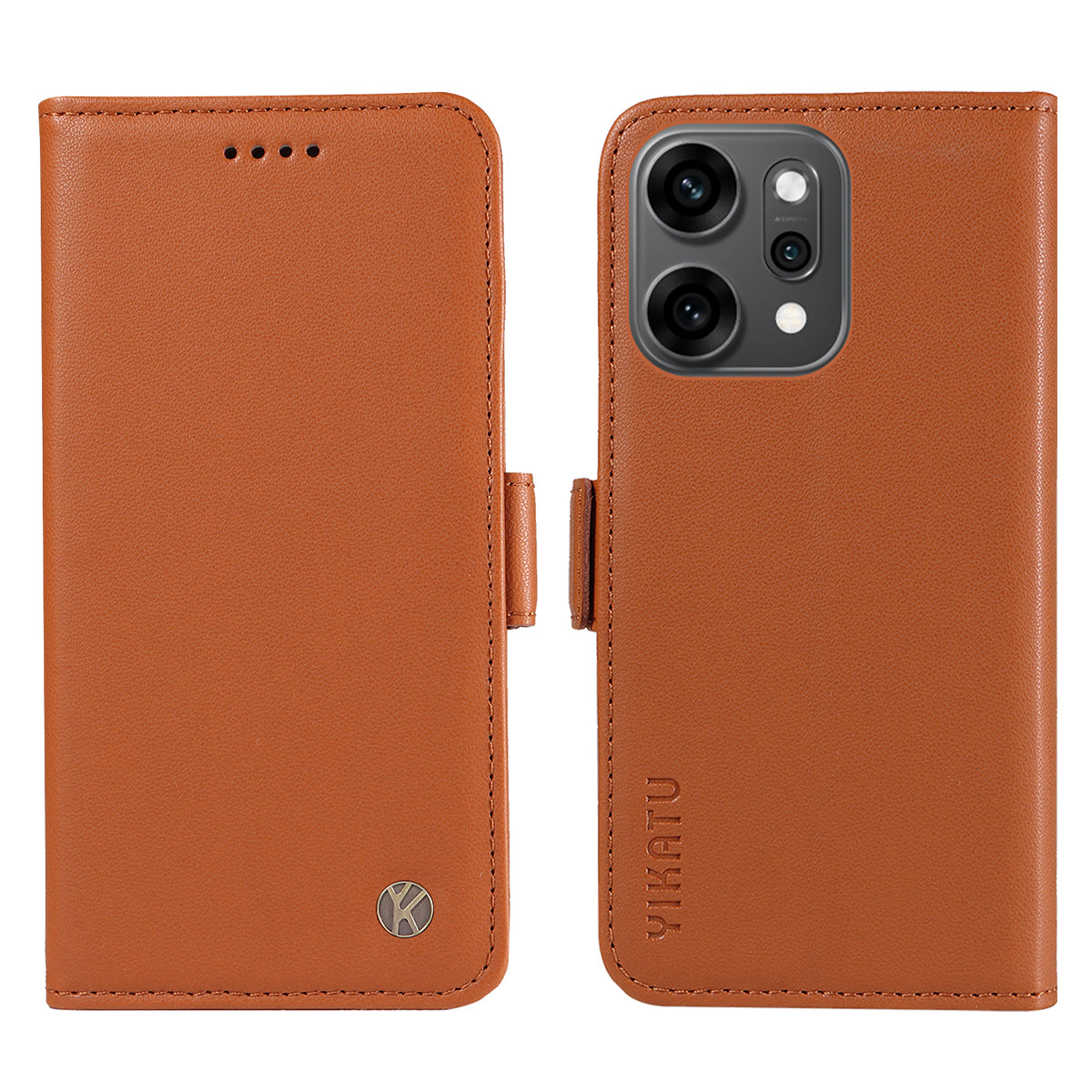 For Oppo Reno14 Pro 5G (China) / Oppo Reno14 Pro 5G (Global) Wallet Phone Case YIKATU YK-003 Leather Stand Cover - Brown