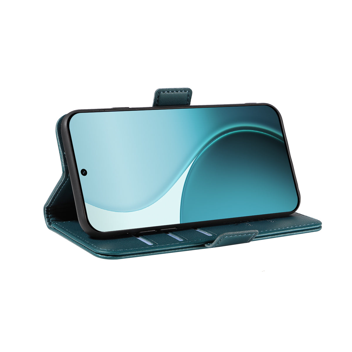 For Oppo Reno14 Pro 5G (China) / Oppo Reno14 Pro 5G (Global) Wallet Phone Case YIKATU YK-003 Leather Stand Cover - Green