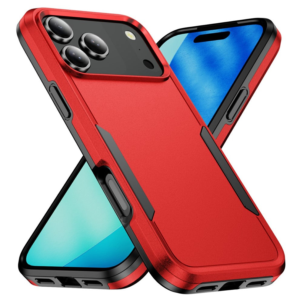 For iPhone 17 Pro Max Case PC + TPU Military Grade Drop Protective Phone Cover - Red + Black
