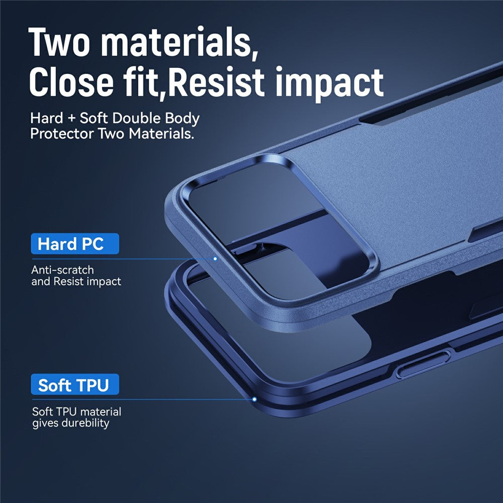 For iPhone 17 Pro Max Case PC + TPU Military Grade Drop Protective Phone Cover - Blue