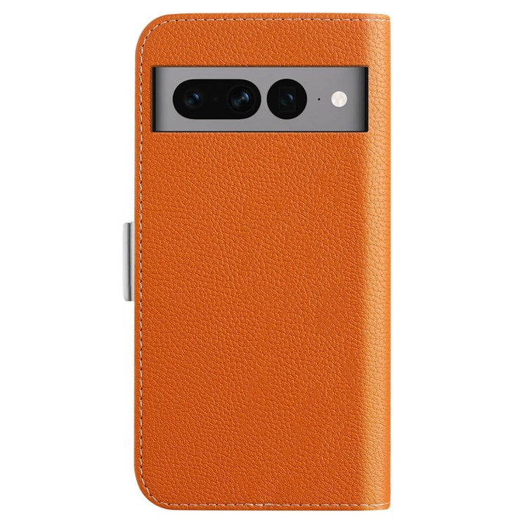 For Google Pixel 7 Pro 5G Litchi Texture Candy Color PU Leather Case Foldable Stand Wallet Phone Full Protection Cover - Orange