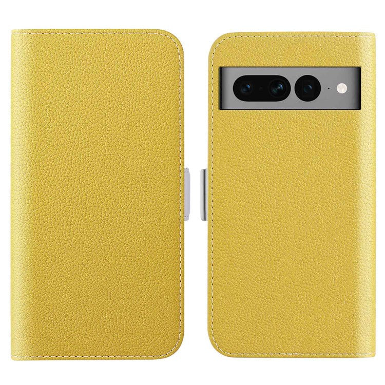 For Google Pixel 7 Pro 5G Litchi Texture Candy Color PU Leather Case Foldable Stand Wallet Phone Full Protection Cover - Yellow