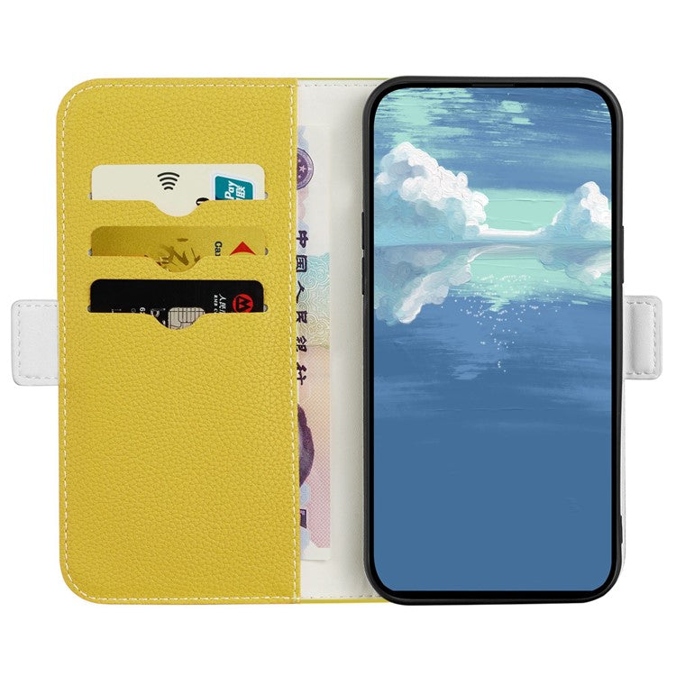 For Google Pixel 7 Pro 5G Litchi Texture Candy Color PU Leather Case Foldable Stand Wallet Phone Full Protection Cover - Yellow