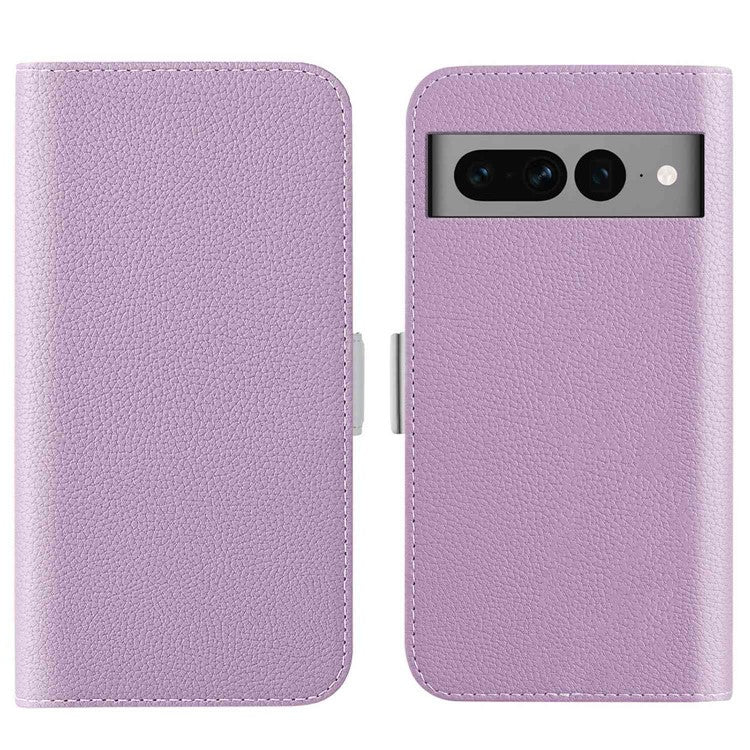 For Google Pixel 7 Pro 5G Litchi Texture Candy Color PU Leather Case Foldable Stand Wallet Phone Full Protection Cover - Light Purple