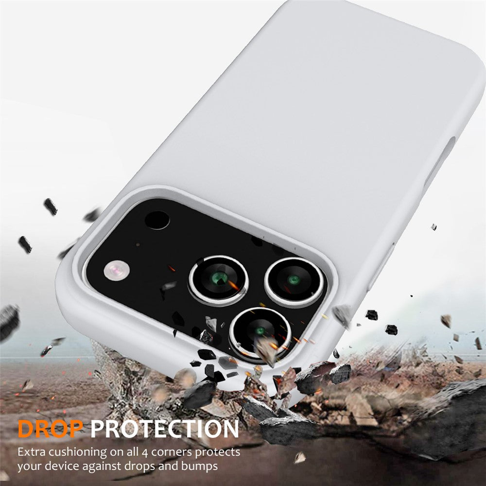 For iPhone 17 Pro Max Case Compatible with MagSafe Anti-Drop Liquid Silicone Phone Cover - White
