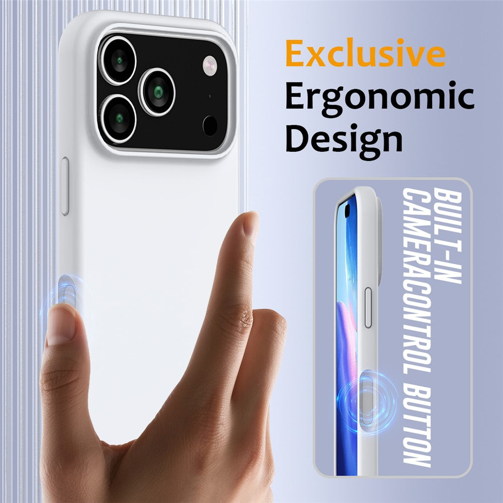 For iPhone 17 Pro Max Case Compatible with MagSafe Anti-Drop Liquid Silicone Phone Cover - White