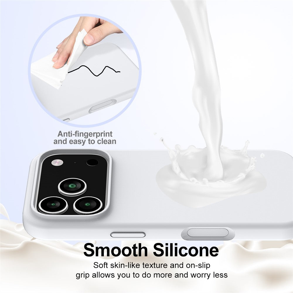 For iPhone 17 Pro Max Case Compatible with MagSafe Anti-Drop Liquid Silicone Phone Cover - White