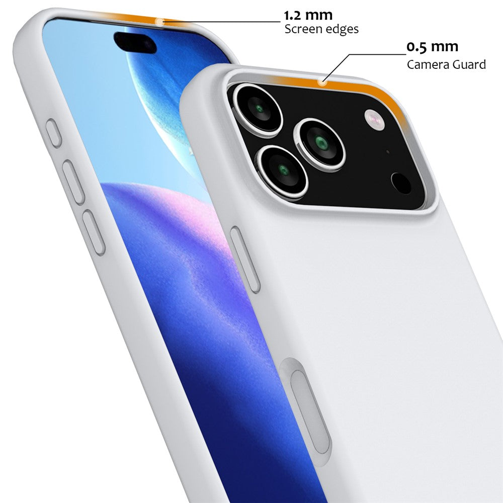 For iPhone 17 Pro Max Case Compatible with MagSafe Anti-Drop Liquid Silicone Phone Cover - White