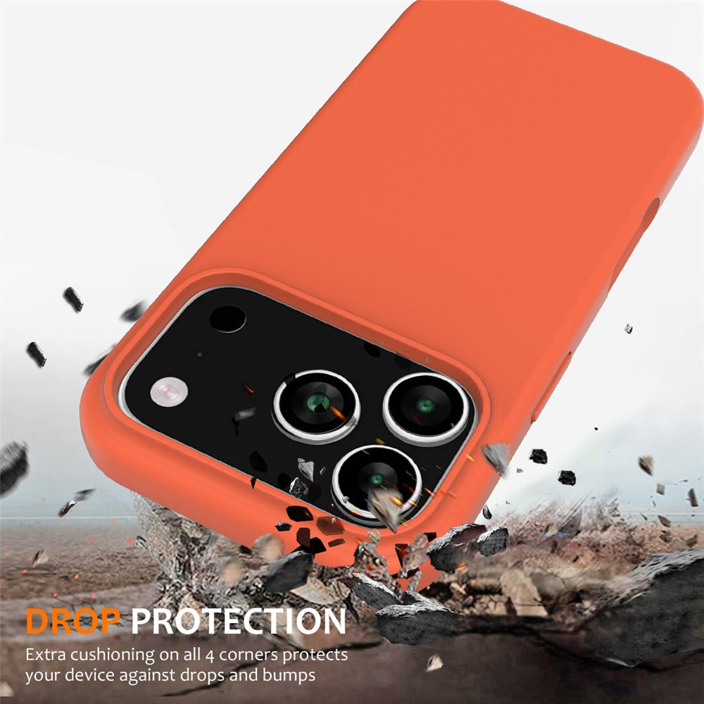 For iPhone 17 Pro Max Case Compatible with MagSafe Anti-Drop Liquid Silicone Phone Cover - Orange