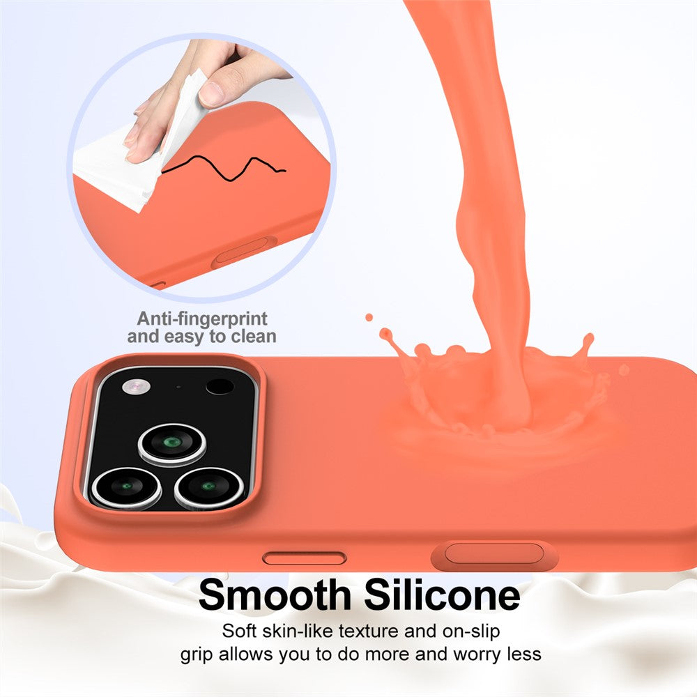 For iPhone 17 Pro Max Case Compatible with MagSafe Anti-Drop Liquid Silicone Phone Cover - Orange