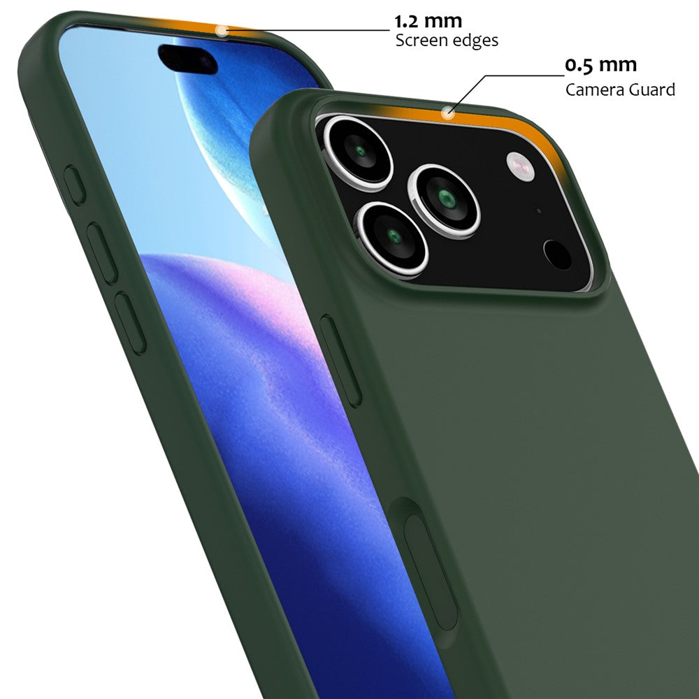 For iPhone 17 Pro Max Case Compatible with MagSafe Anti-Drop Liquid Silicone Phone Cover - Dark Green