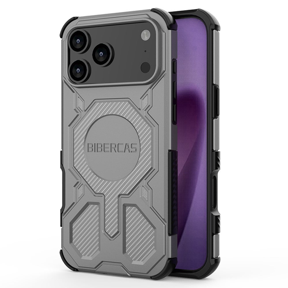 BIBERCAS J-16 Series For iPhone 17 Pro Max Case Compatible with MagSafe Anti Drop TPU + PC Phone Cover - Grey