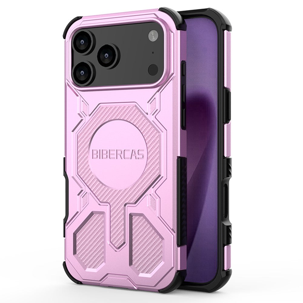 BIBERCAS J-16 Series For iPhone 17 Pro Max Case Compatible with MagSafe Anti Drop TPU + PC Phone Cover - Pink