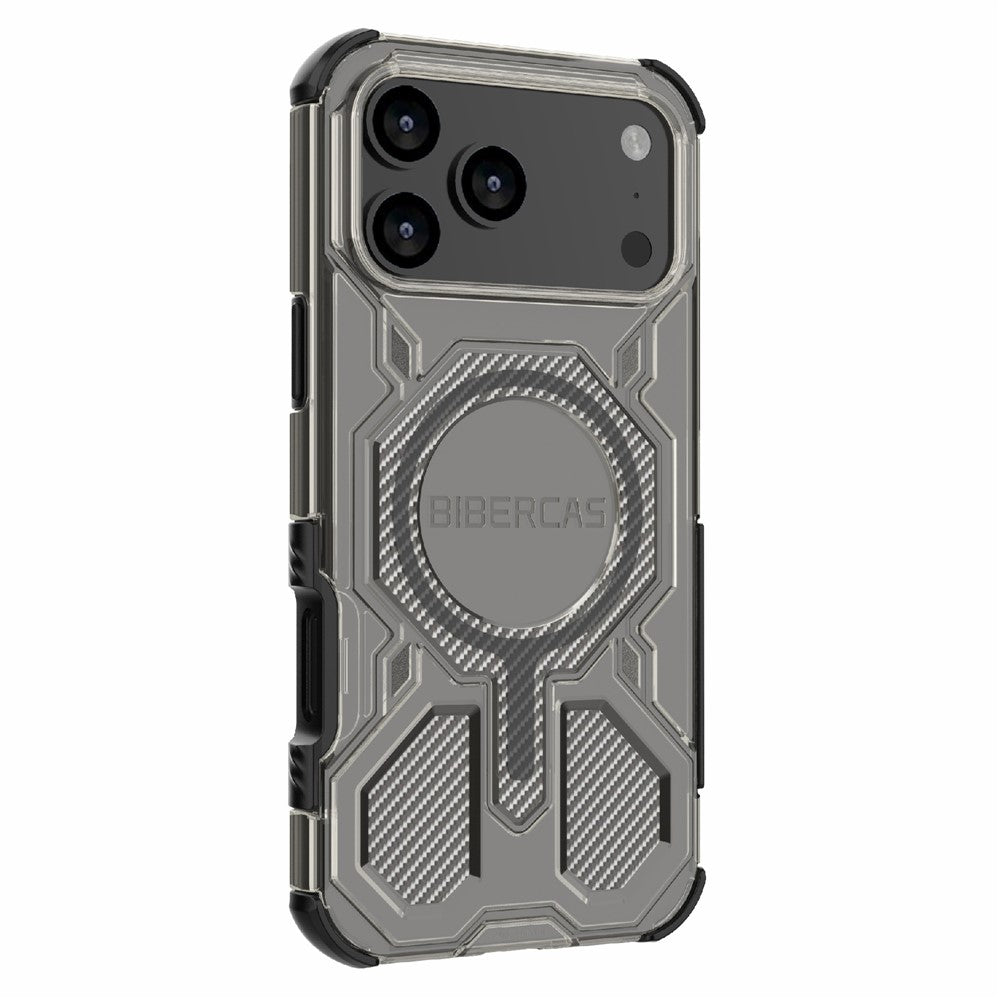 BIBERCAS J-16 Transparent Series For iPhone 17 Pro Max Case Compatible with MagSafe TPU + PC Phone Cover - Black