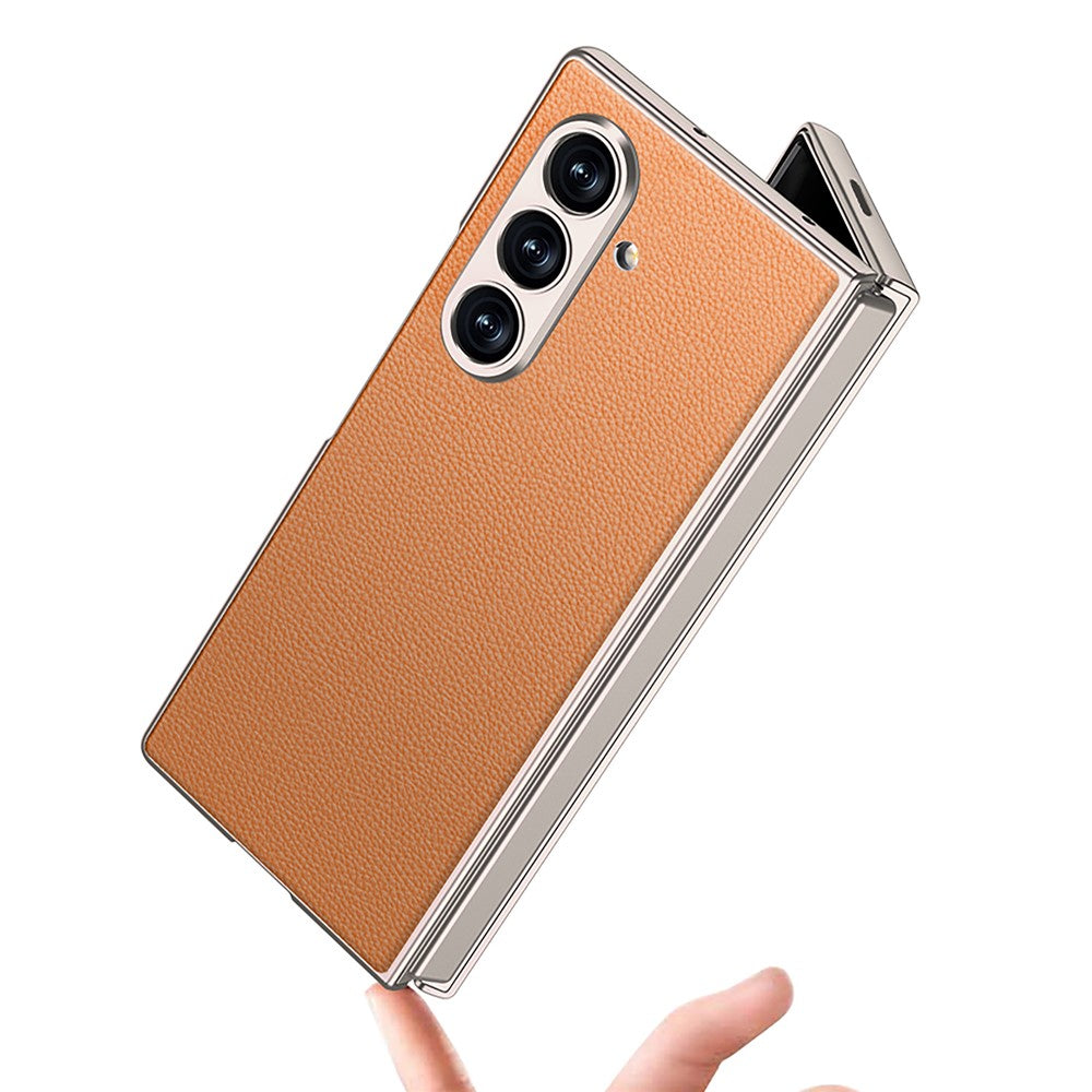 GKK For Samsung Galaxy Z Fold7 5G Case Drop Proof Skin Touch PU + PC + Tempered Glass Phone Cover - Grey