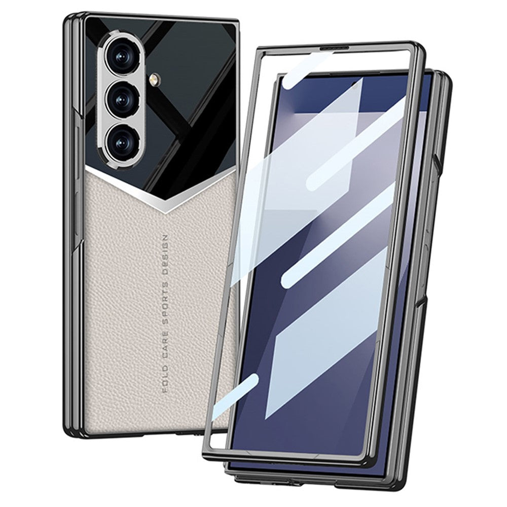 GKK For Samsung Galaxy Z Fold7 5G Cases Electroplating PU + PC + TPU Phone Cover - Midnight Green