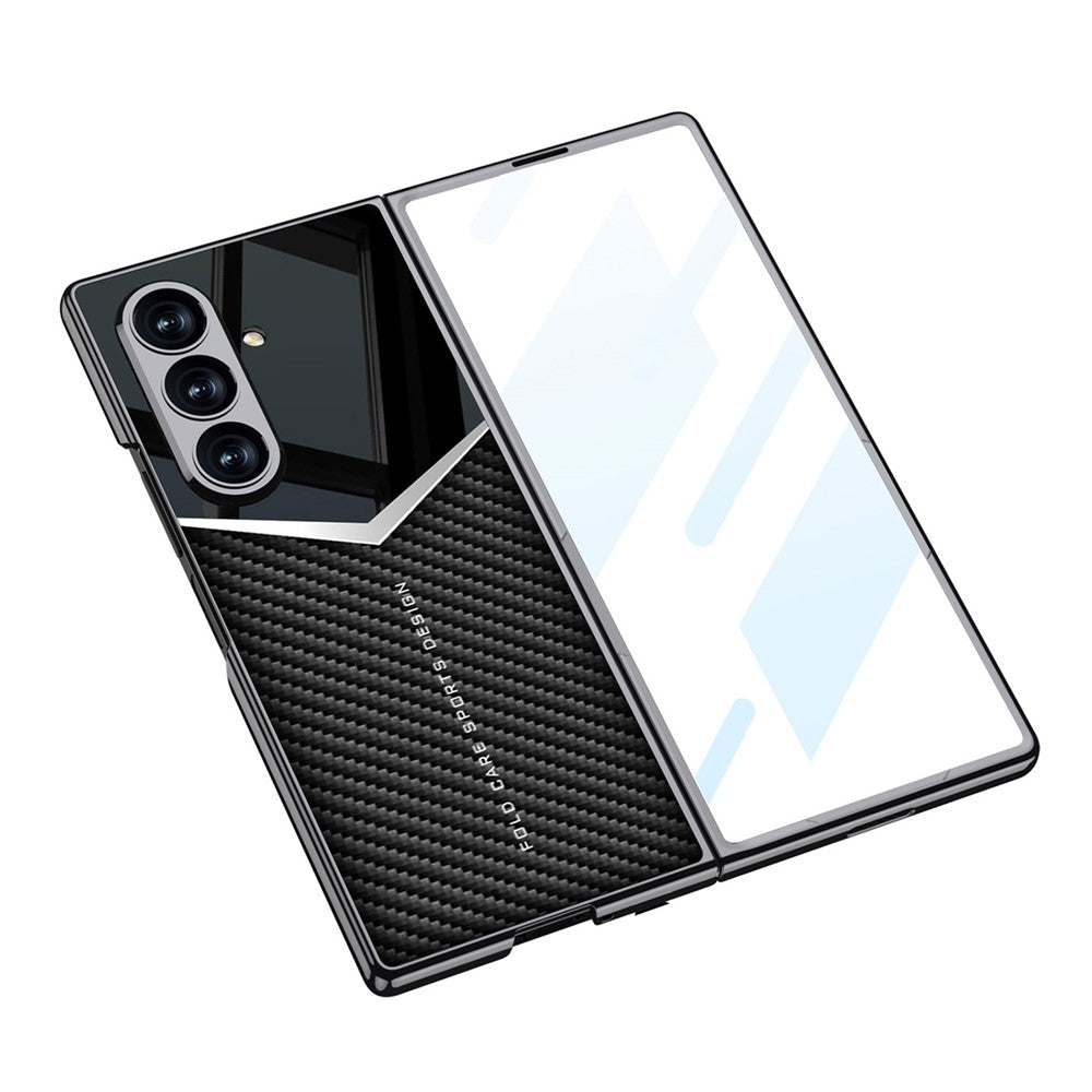 GKK For Samsung Galaxy Z Fold7 5G Cases Electroplating PU + PC + TPU Phone Cover with Front Film - Black