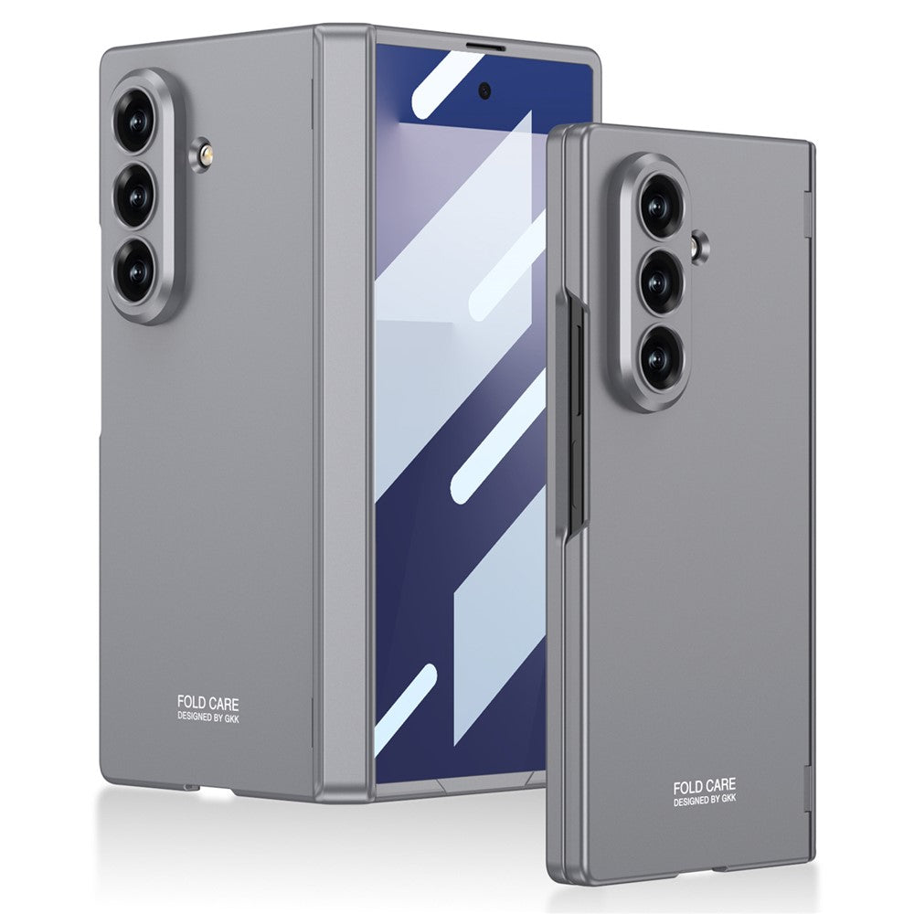 GKK For Samsung Galaxy Z Fold7 5G Case Magnetic Hinge Protection PC Tempered Glass Slim Phone Cover - Grey