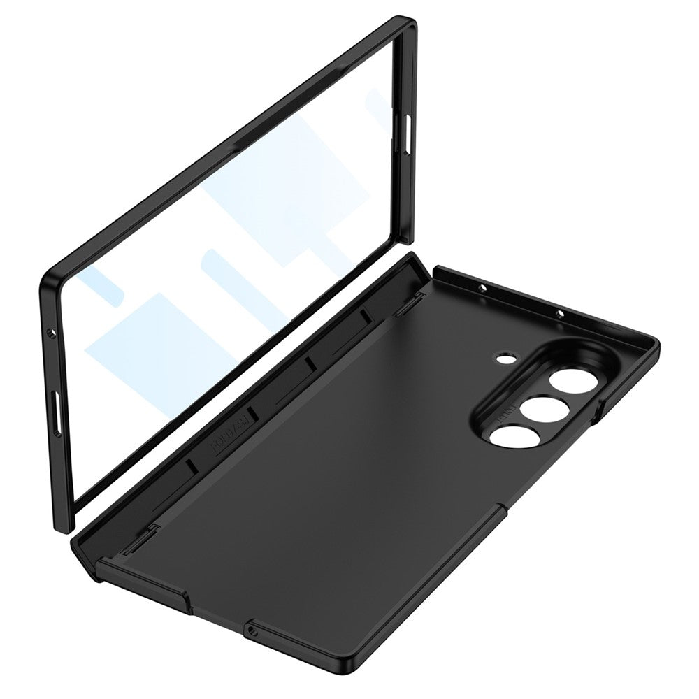 GKK For Samsung Galaxy Z Fold7 5G Case Magnetic Hinge Protection PC Tempered Glass Slim Phone Cover - Titanium Grey