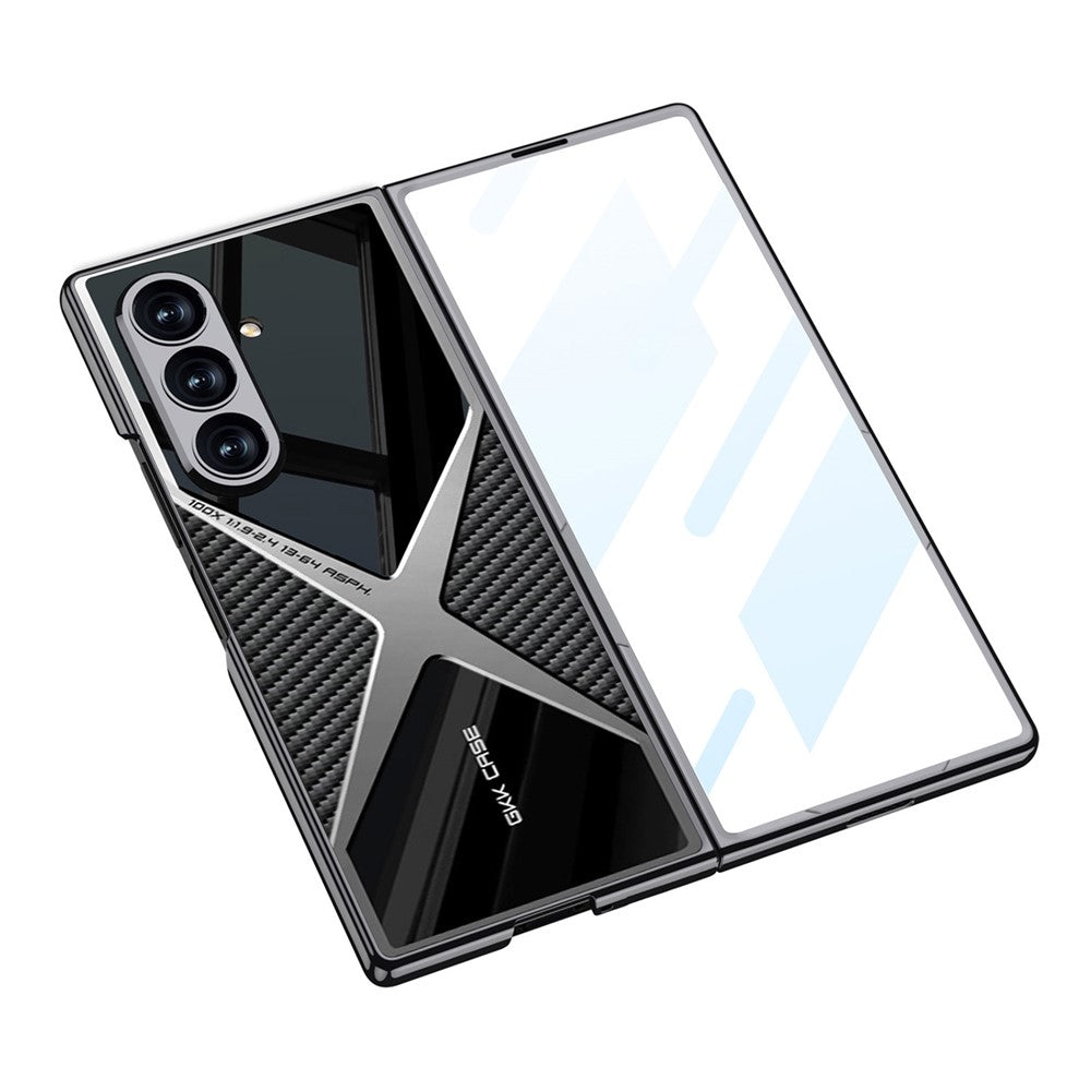 GKK For Samsung Galaxy Z Fold7 5G Case PU Leather + PC Phone Cover with Front Screen Protector - Titanium Grey