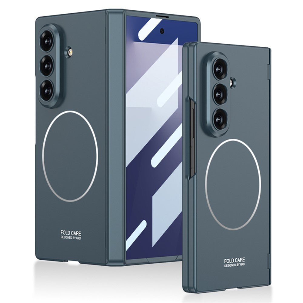 GKK For Samsung Galaxy Z Fold7 5G Case Hinge Protection PC Phone Cover with Screen Film, Wireless Charging Compatible - Green