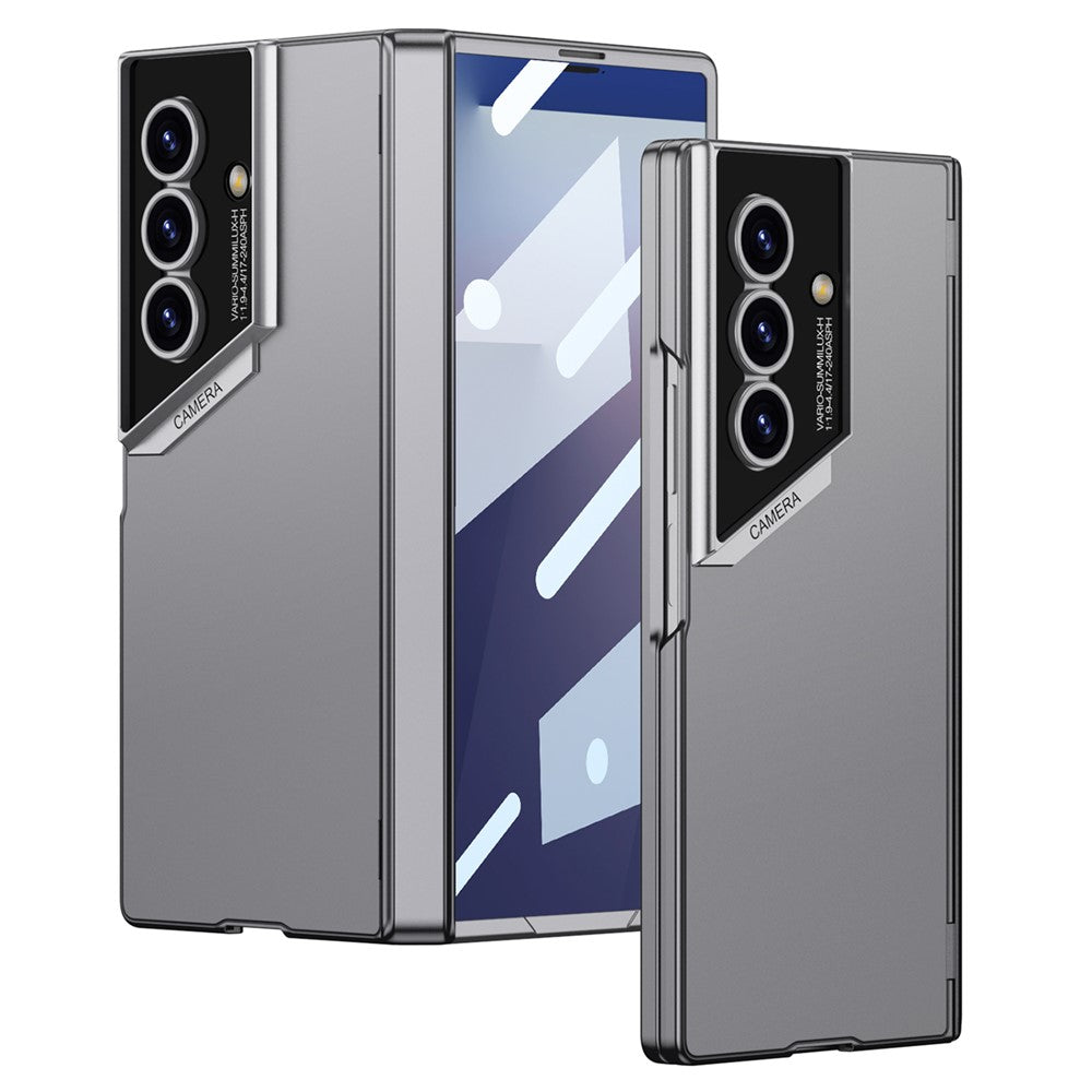 GKK For Samsung Galaxy Z Fold7 5G Case Hinge Protection PC + Tempered Glass Shockproof Phone Cover - Grey