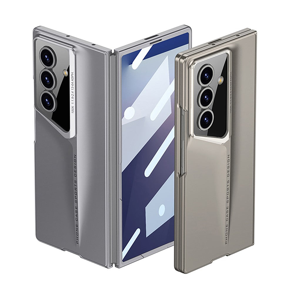 GKK For Samsung Galaxy Z Fold7 5G Case PC + Tempered Glass Ultra Slim Phone Cover - Titanium Grey