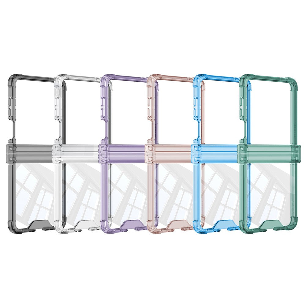 GKK For Samsung Galaxy Z Flip7 5G Case Airbag Hinge Protection Shockproof TPU Phone Cover - Transparent Blue