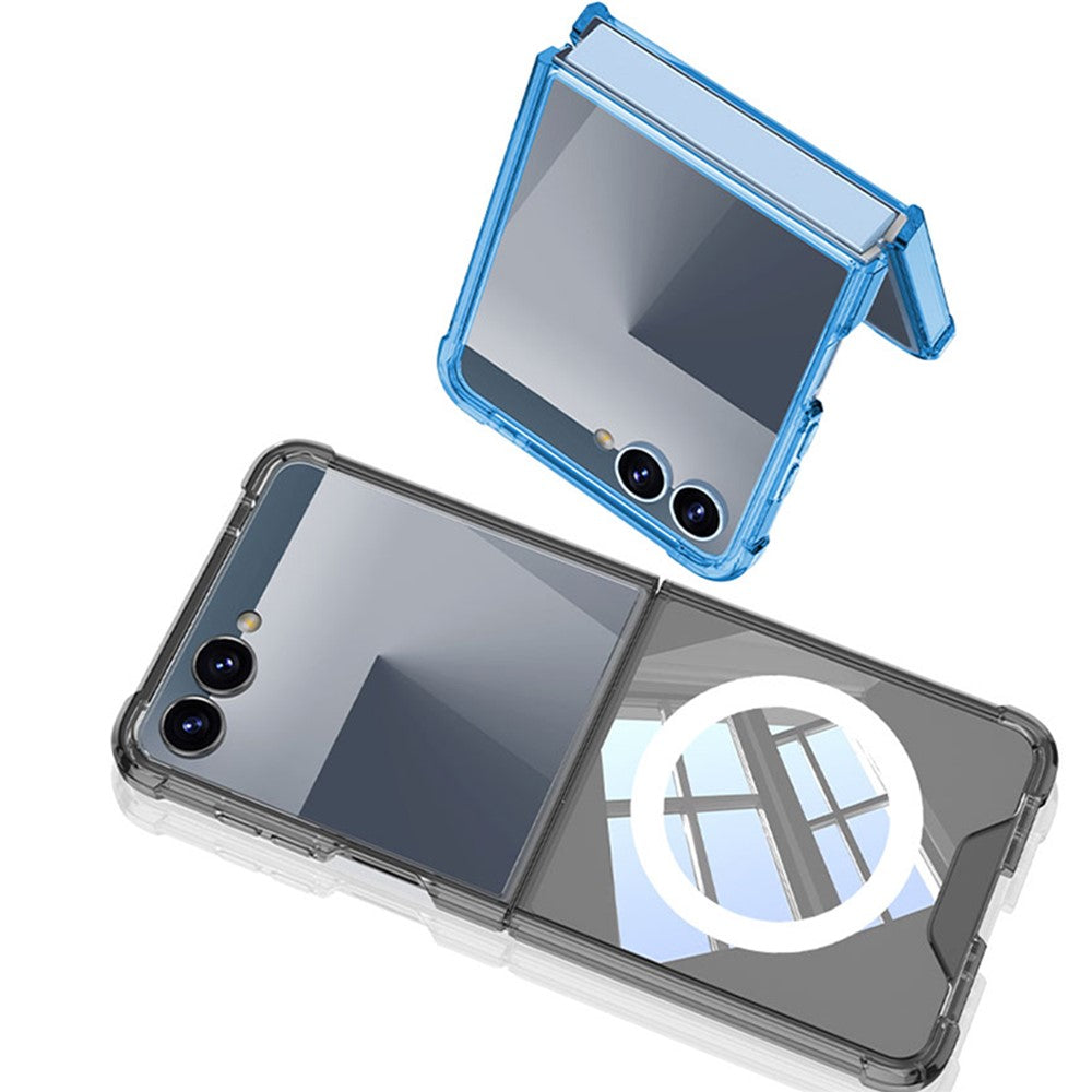 GKK For Samsung Galaxy Z Flip7 5G Case Airbag Cushion TPU + Acrylic Phone Cover Wireless Charging Compatible - Transparent