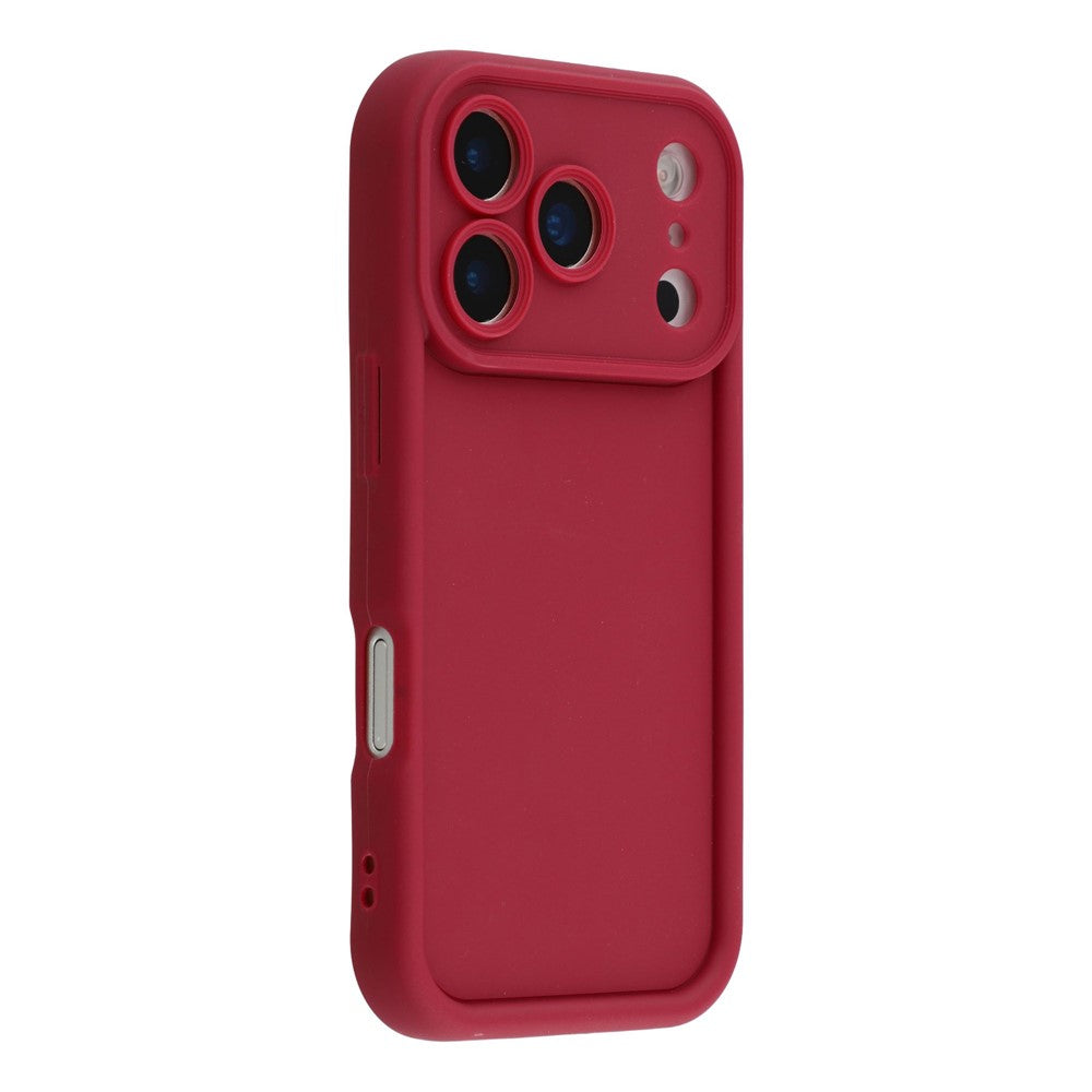 For iPhone 17 Pro Max Case Grooved Design TPU Anti Slip Phone Cover - Red
