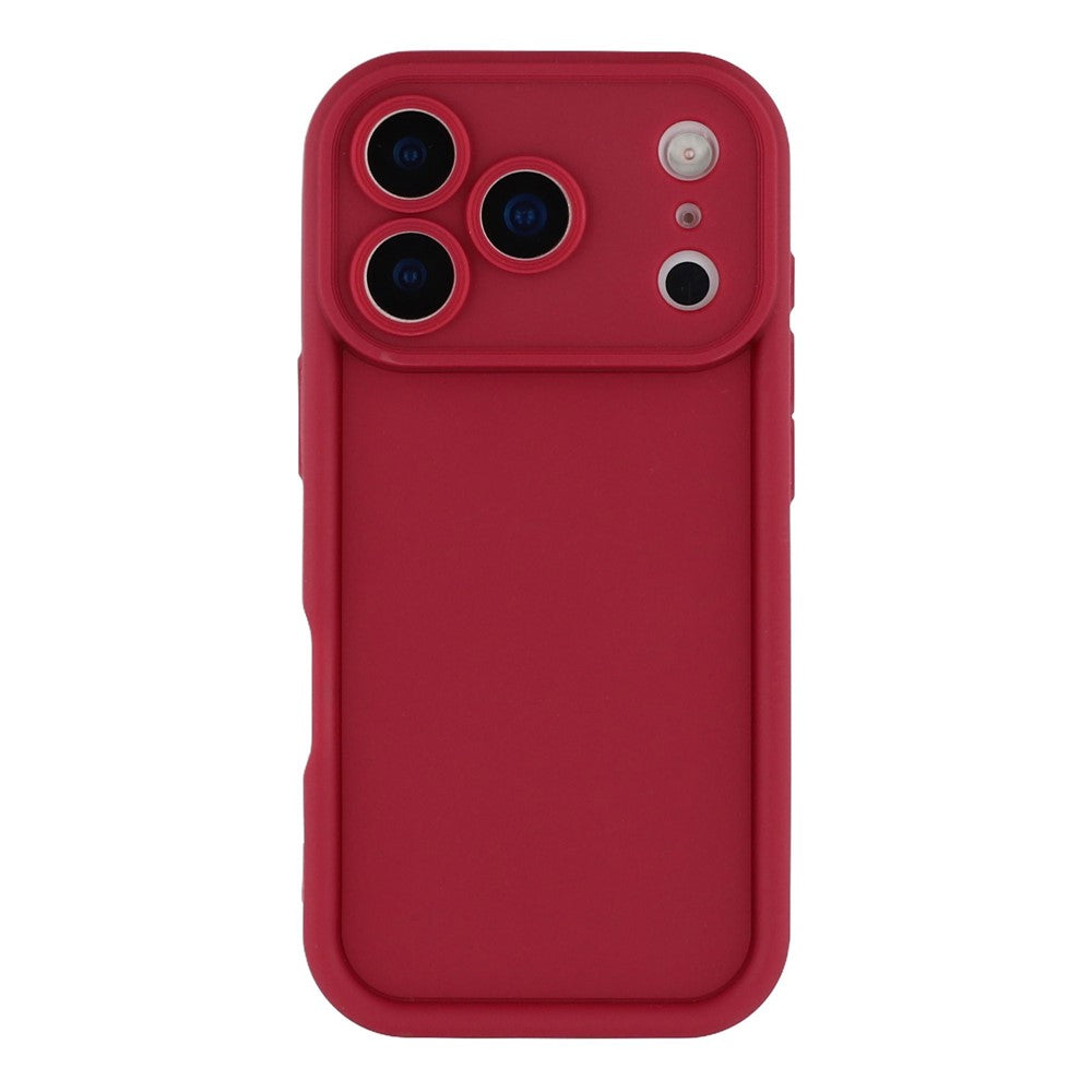 For iPhone 17 Pro Max Case Grooved Design TPU Anti Slip Phone Cover - Red