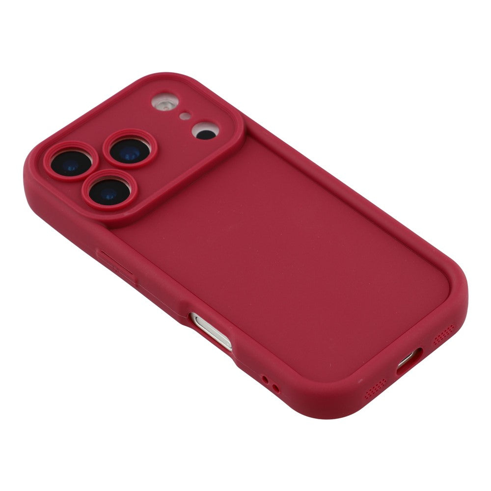 For iPhone 17 Pro Max Case Grooved Design TPU Anti Slip Phone Cover - Red