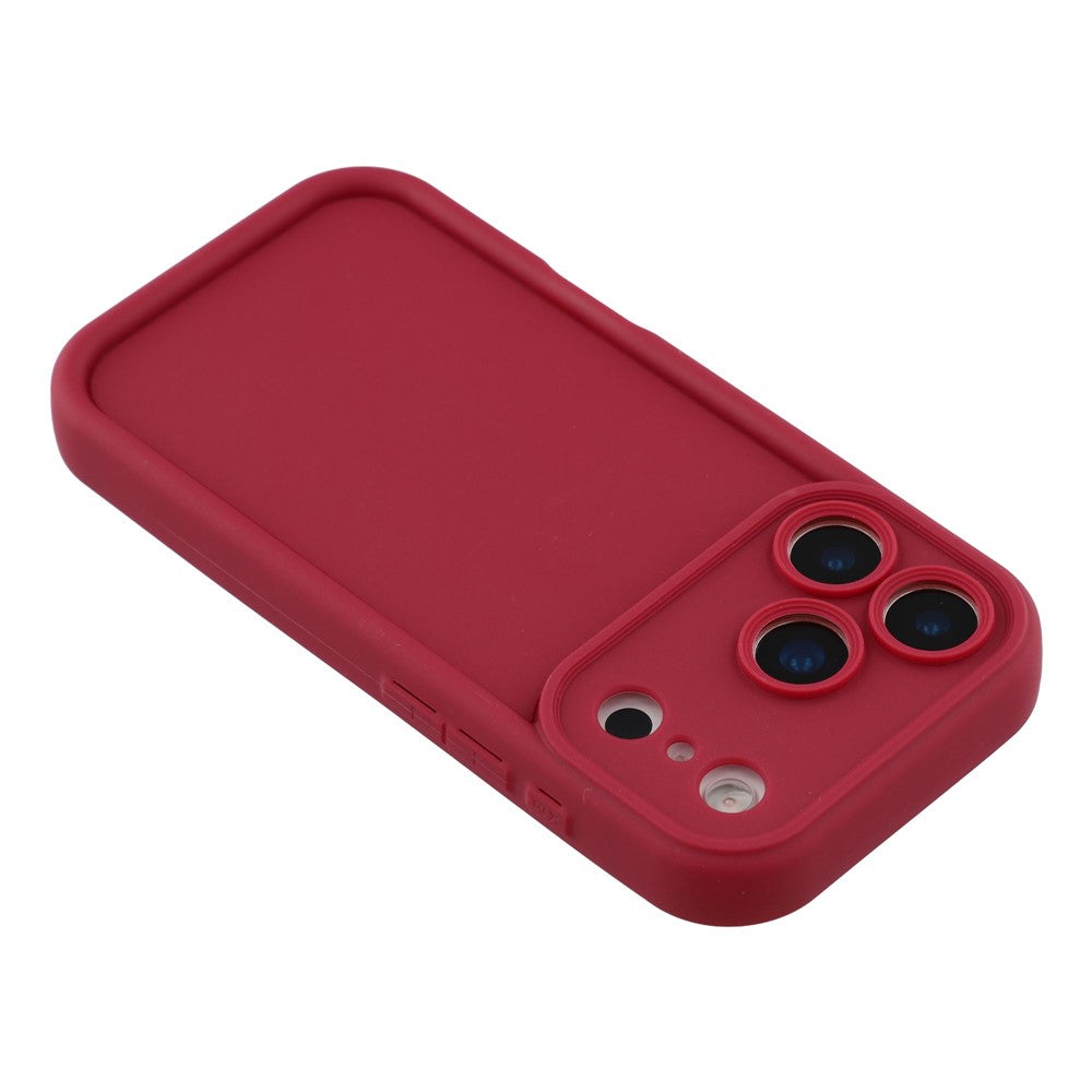 For iPhone 17 Pro Max Case Grooved Design TPU Anti Slip Phone Cover - Red