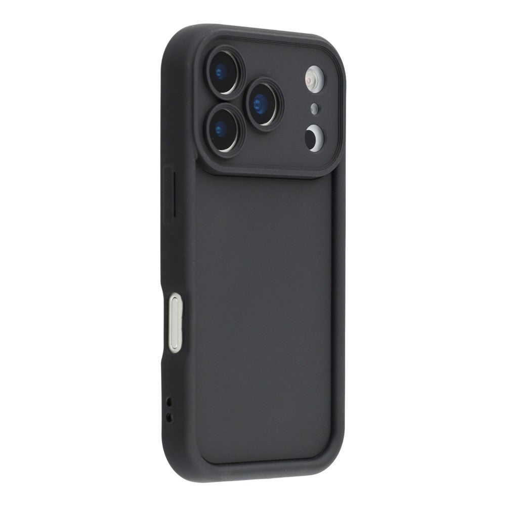 For iPhone 17 Pro Max Case Grooved Design TPU Anti Slip Phone Cover - Black