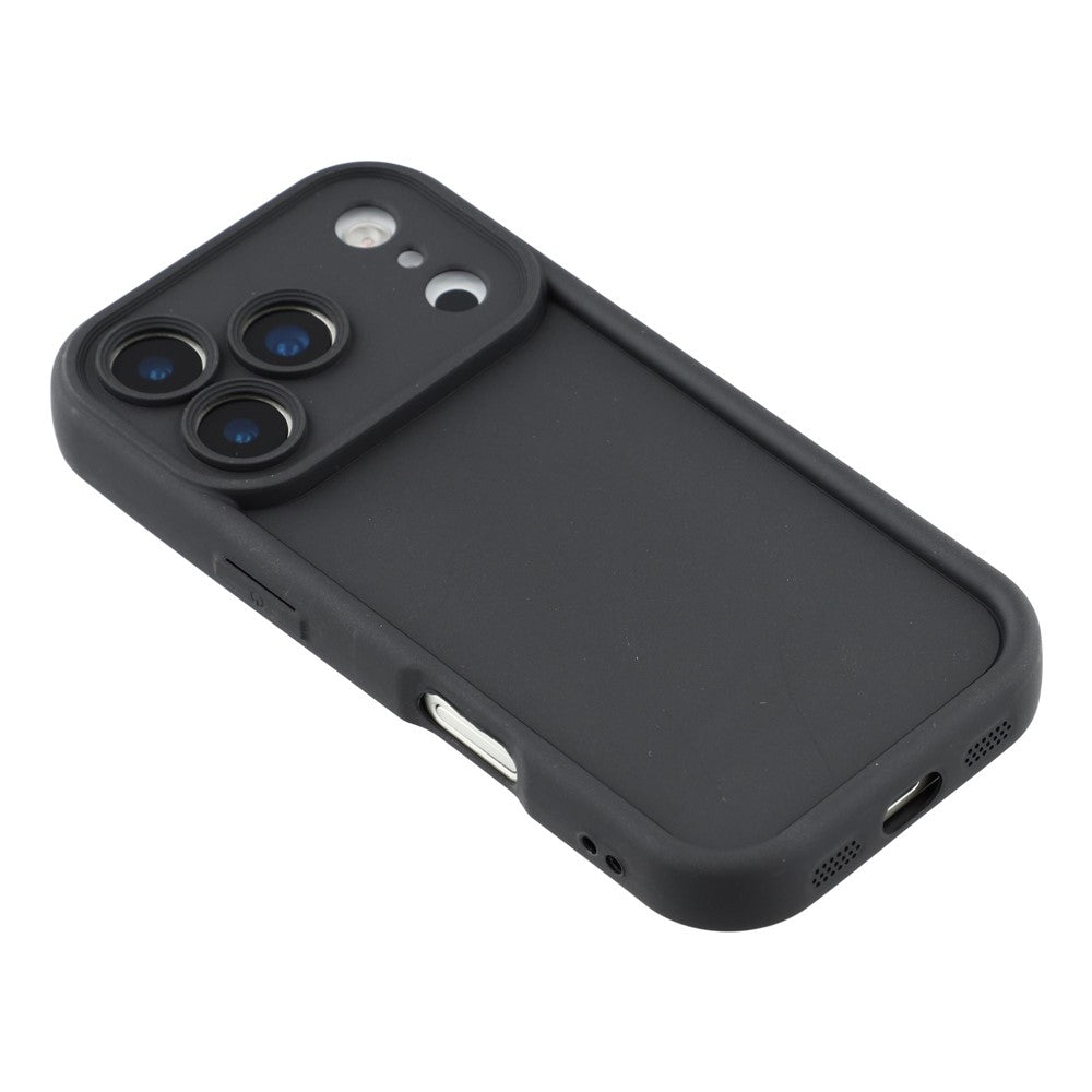 For iPhone 17 Pro Max Case Grooved Design TPU Anti Slip Phone Cover - Black