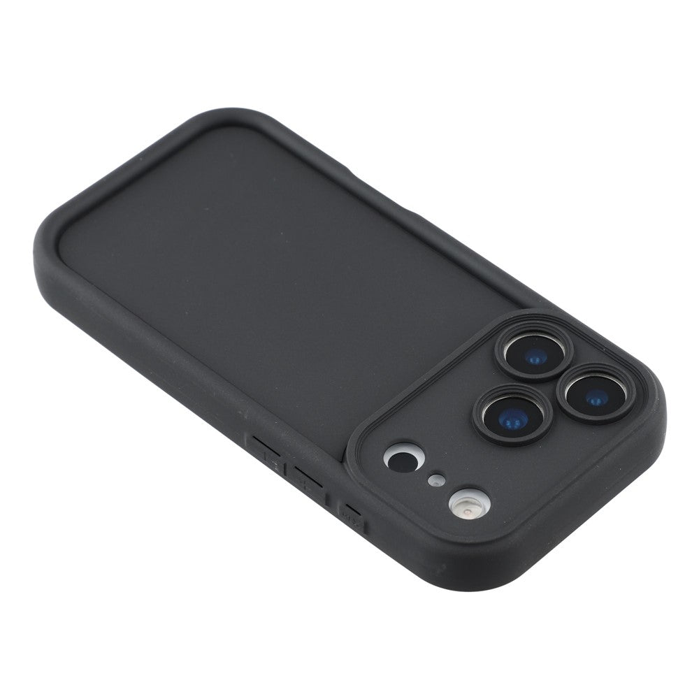 For iPhone 17 Pro Max Case Grooved Design TPU Anti Slip Phone Cover - Black