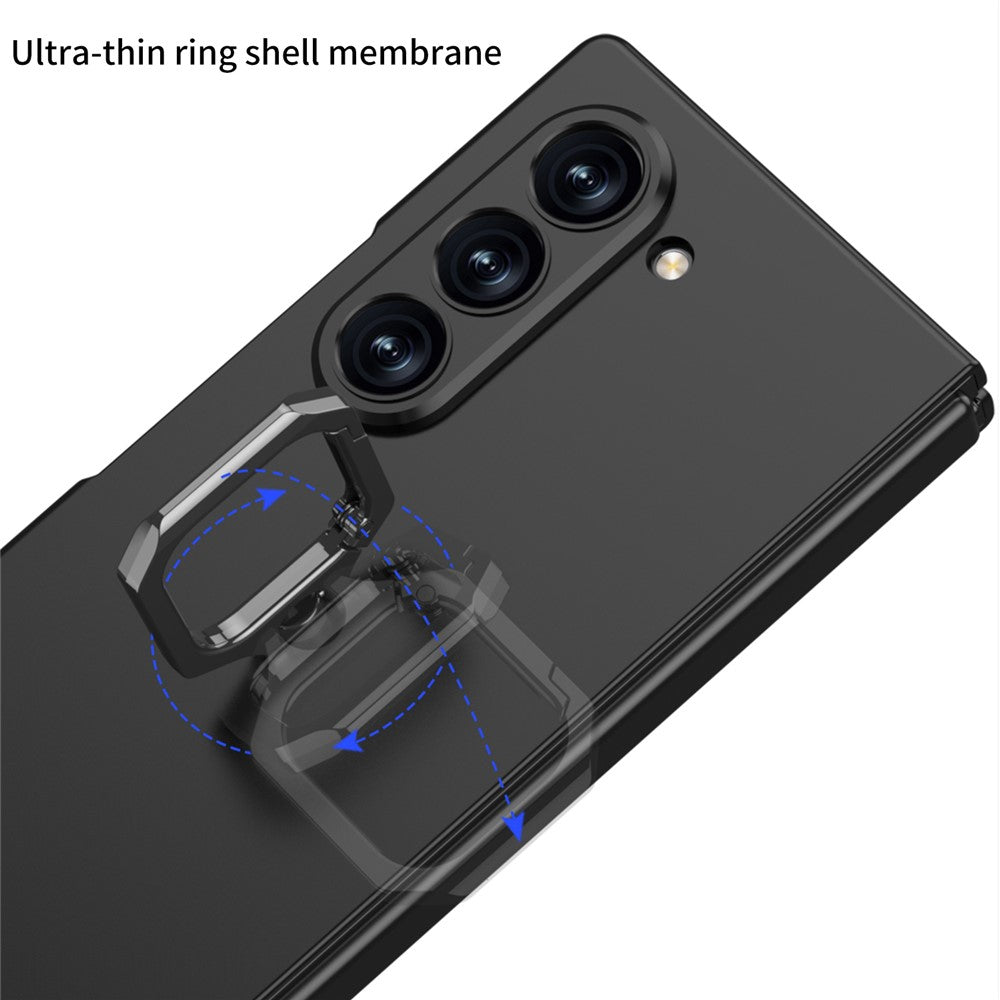 GKK For Samsung Galaxy Z Fold7 5G Case Kickstand Slim PC Phone Cover with Screen Protector - Black