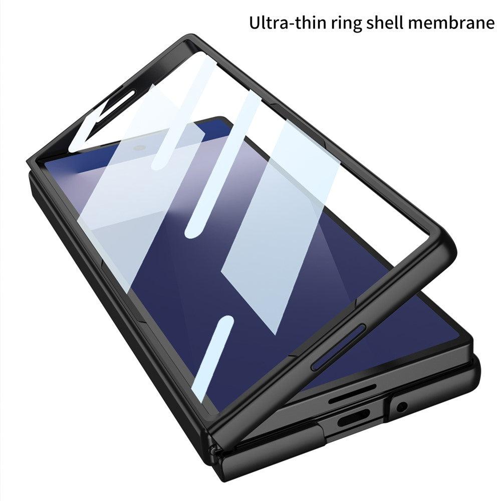 GKK For Samsung Galaxy Z Fold7 5G Case Kickstand Slim PC Phone Cover with Screen Protector - Grey