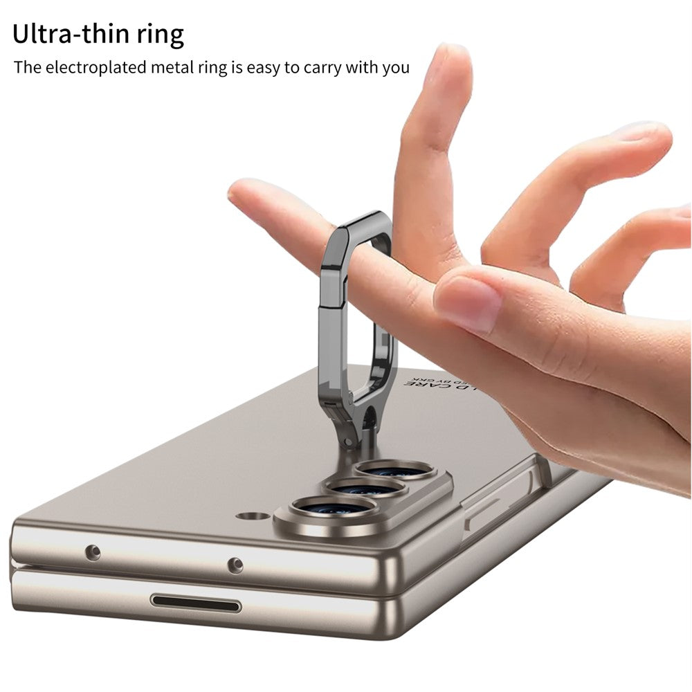 GKK For Samsung Galaxy Z Fold7 5G Case Kickstand Slim PC Phone Cover with Screen Protector - Silver